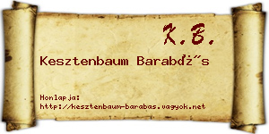 Kesztenbaum Barabás névjegykártya